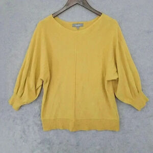 Marled Reunited Clothing Balloon Sleeve Top Sweater Batwing Womens' L 25PT